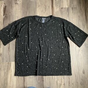 Chelsea & Theodore Pearl Embellished Sweater Large